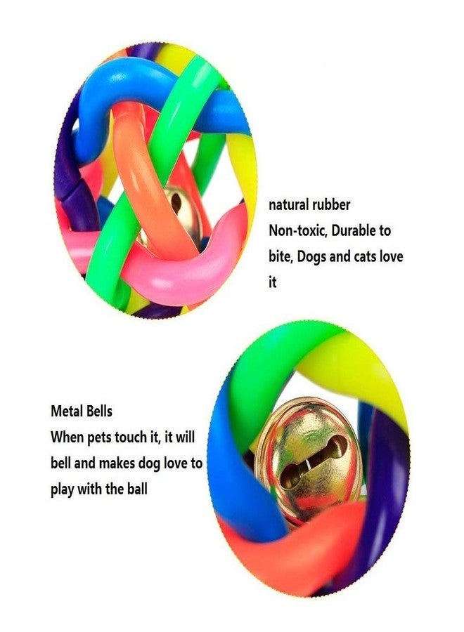 RIANZ Pet Dog/Cat Bouncy Rubber Chew Ball Toy with Bell for Puppies - Small 1 pc Multi Color - Image 4